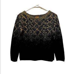 Elegant black and gold holiday sweater